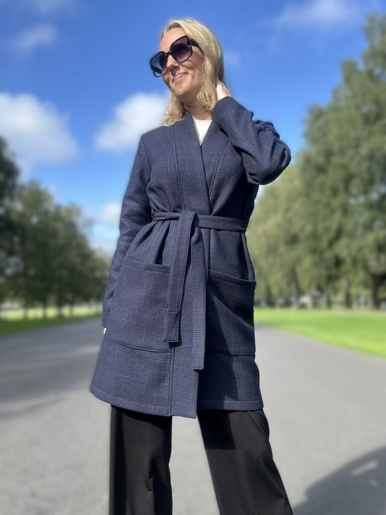 Navy Blue Cardigan, 100% Virgin Wool - Image 4