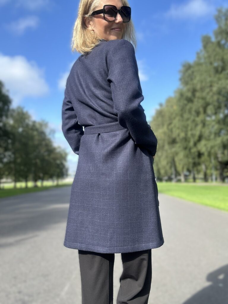 Navy Blue Cardigan, 100% Virgin Wool - Image 3