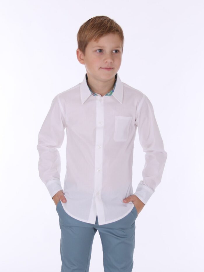 White Shirt With Green Details - Image 2