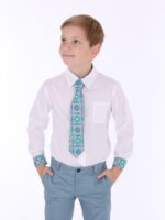 White Shirt With Green Details