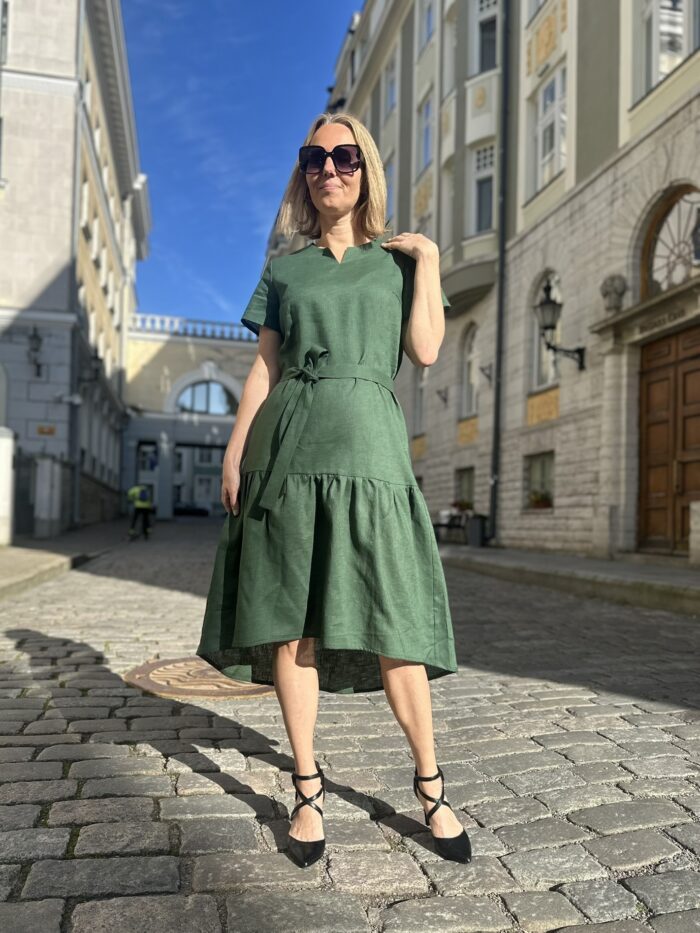 Green Linen Dress - Image 5