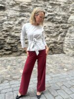 Burgundy Trousers Wide Leg - Image 2