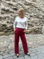 Burgundy Trousers Wide Leg - Image 4