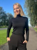 Black Turtleneck, 100% Merino Wool - Image 3