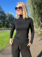 Black Turtleneck, 100% Merino Wool - Image 2