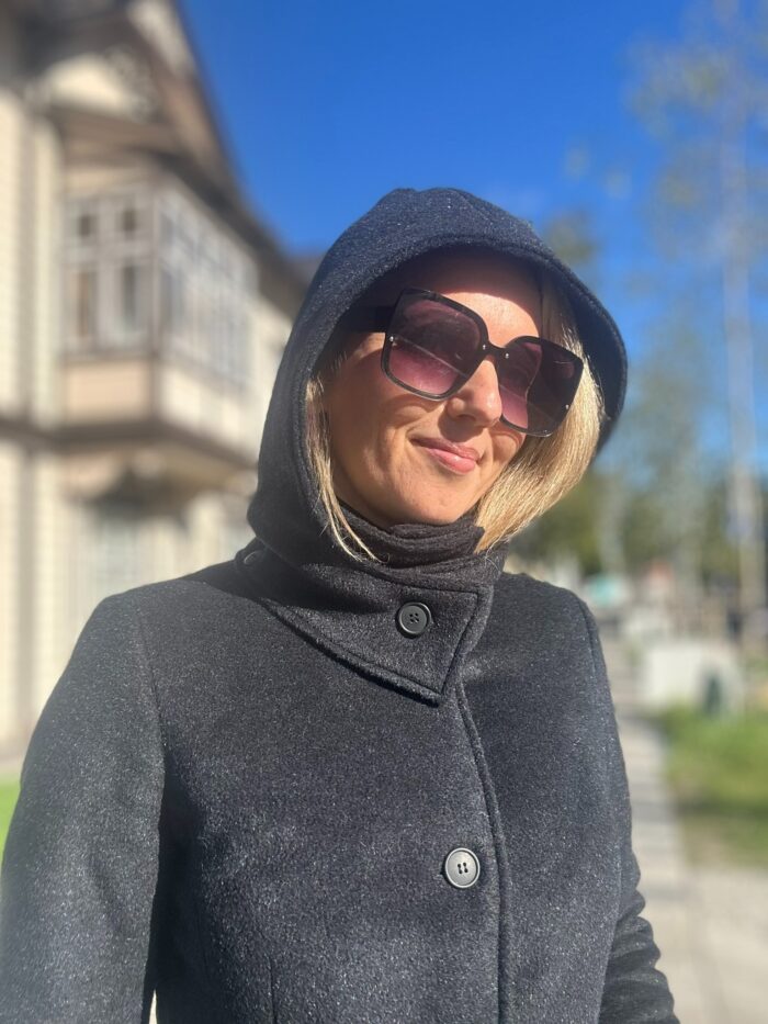 MADE TO ORDER! Bluish-Black Winter Coat with Virgin Wool and Mohair (with Padding and Detachable Hood) - Image 6