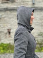 Hall luksuslik peenvillane talvemantel mohääriga (vatiini ja eemaldatava kapuutsiga) - Image 5