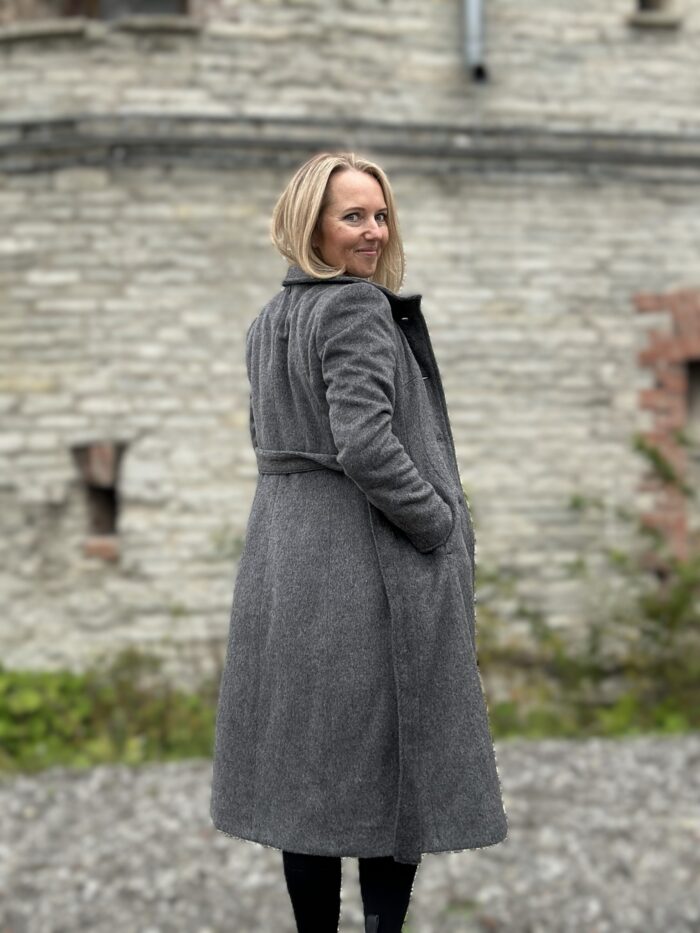 Hall luksuslik peenvillane talvemantel mohääriga (vatiini ja eemaldatava kapuutsiga) - Image 3