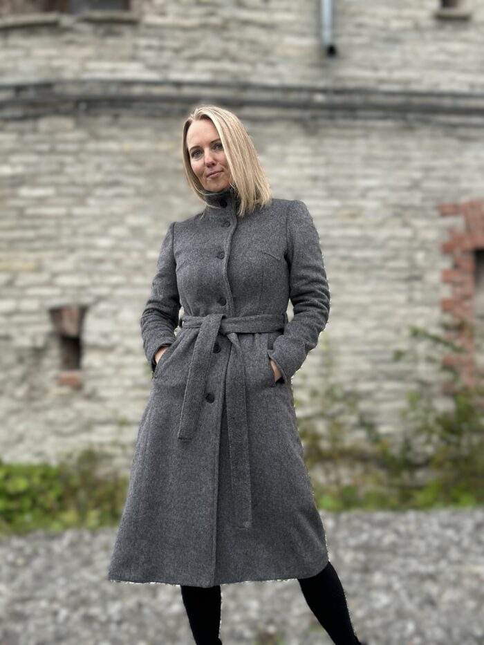 Hall luksuslik peenvillane talvemantel mohääriga (vatiini ja eemaldatava kapuutsiga) - Image 8