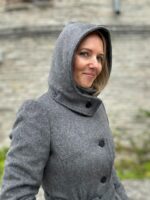 Hall luksuslik peenvillane talvemantel mohääriga (vatiini ja eemaldatava kapuutsiga) - Image 2