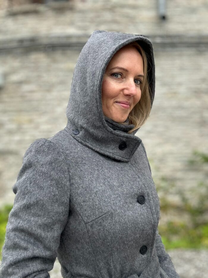 Hall luksuslik peenvillane talvemantel mohääriga (vatiini ja eemaldatava kapuutsiga) - Image 2