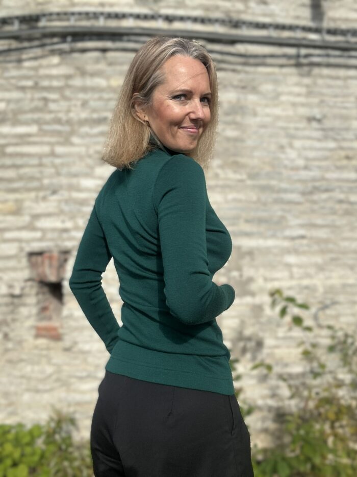 Green Turtleneck, 100% Merino Wool - Image 2