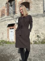 Brown Dress With A Belt - Image 5