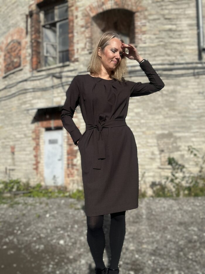 Brown Dress With A Belt - Image 1
