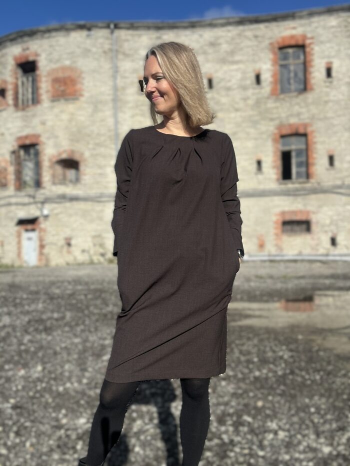 Brown Dress With A Belt - Image 2