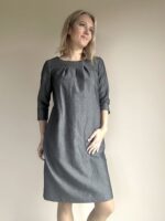 Linane kalasabamustriga kleit vööga - Image 2