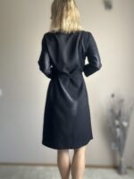 Black Dress With Virgin Wool And Silk - Image 2