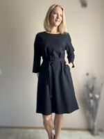 Black Dress With Virgin Wool And Silk - Image 6