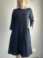 Black Dress With Virgin Wool And Silk - Image 3