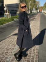 VALMIB TELLIMISEL! Tumesinine luksuslik mantel peenvilla ja mohääriga - Image 3