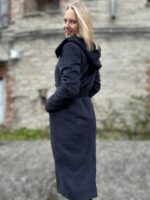 Tumesinine talvemantel Trench peenvilla ja mohääriga (vatiini ja eemaldatava kapuutsiga) - Image 7