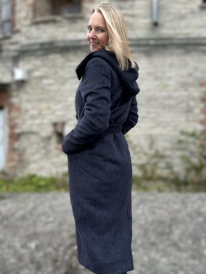 VALMIB TELLIMISEL! Tumesinine talvemantel Trench peenvilla ja mohääriga (vatiini ja eemaldatava kapuutsiga) - Image 2