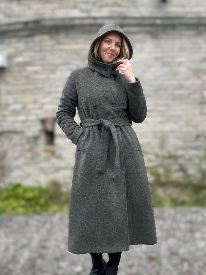 VALMIB TELLIMISEL! Rohekas talvemantel Trench peenvilla ja mohääriga (vatiini ja eemaldatava kapuutsiga) - Image 3