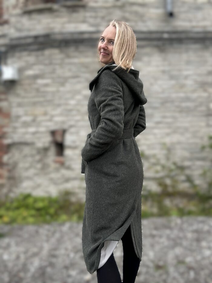 VALMIB TELLIMISEL! Rohekas talvemantel Trench peenvilla ja mohääriga (vatiini ja eemaldatava kapuutsiga) - Image 4