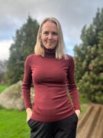 Bordoopunane kõrge kaelusega polo, 100% meriinovill - Image 5