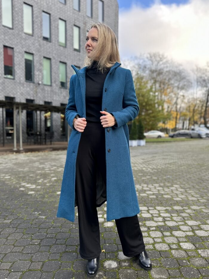 Sinine talvemantel (vatiini ja eemaldatava kapuutsiga) - Image 4