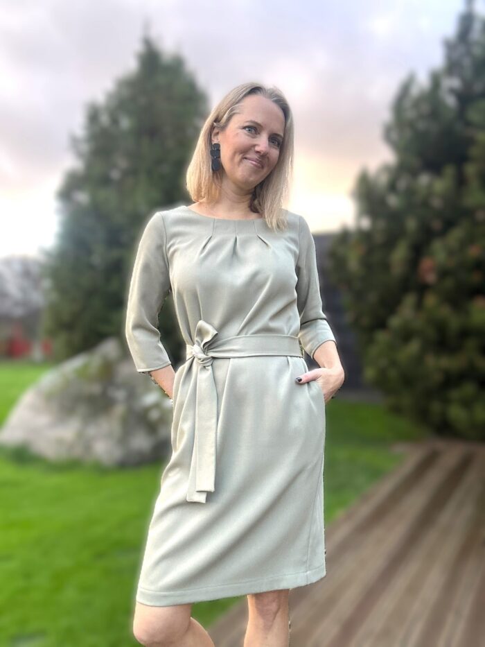 Heleroheline kleit vööga, 100% peenvill - Image 5