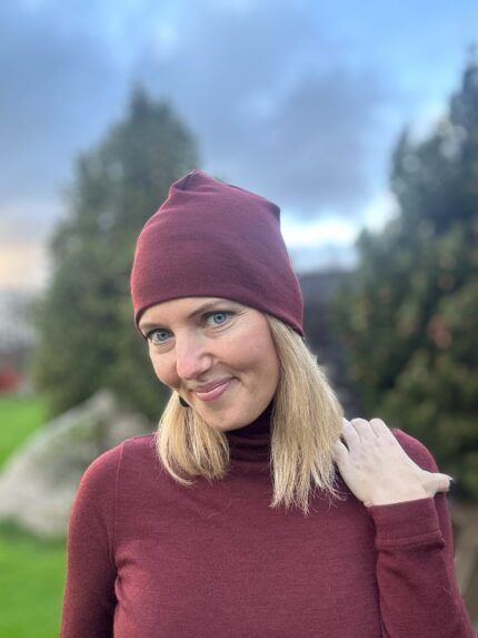 Bordoopunane müts, 100% meriinovill