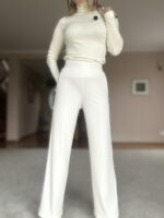 Valged püksid laia säärega - Image 2