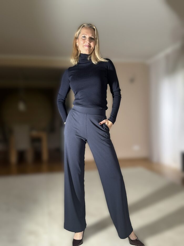 Midnight Blue Turtleneck, 100% Merino Wool - Image 3