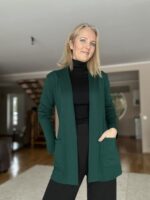 Roheline kardigan lühike, 100% meriinovill - Image 2