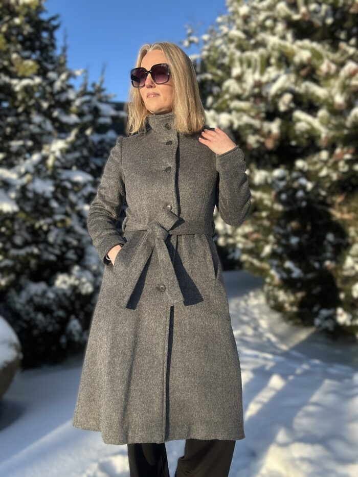 Hall luksuslik peenvillane talvemantel mohääriga (vatiini ja eemaldatava kapuutsiga) - Image 3