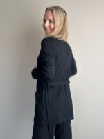 Black Cardigan Short, 100% Merino Wool - Image 4