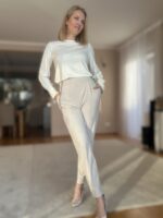 Cream Luxury Trousers - Image 6