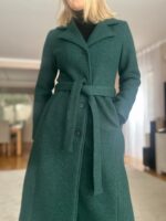Naiste roheline kevadsügismantel, 100% vill - Image 4