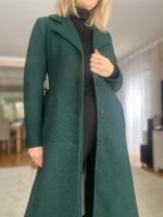 Naiste roheline kevadsügismantel, 100% vill - Image 6