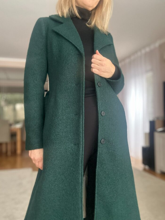 VALMIB TELLIMISEL! Naiste roheline kevadsügismantel, 100% vill - Image 6