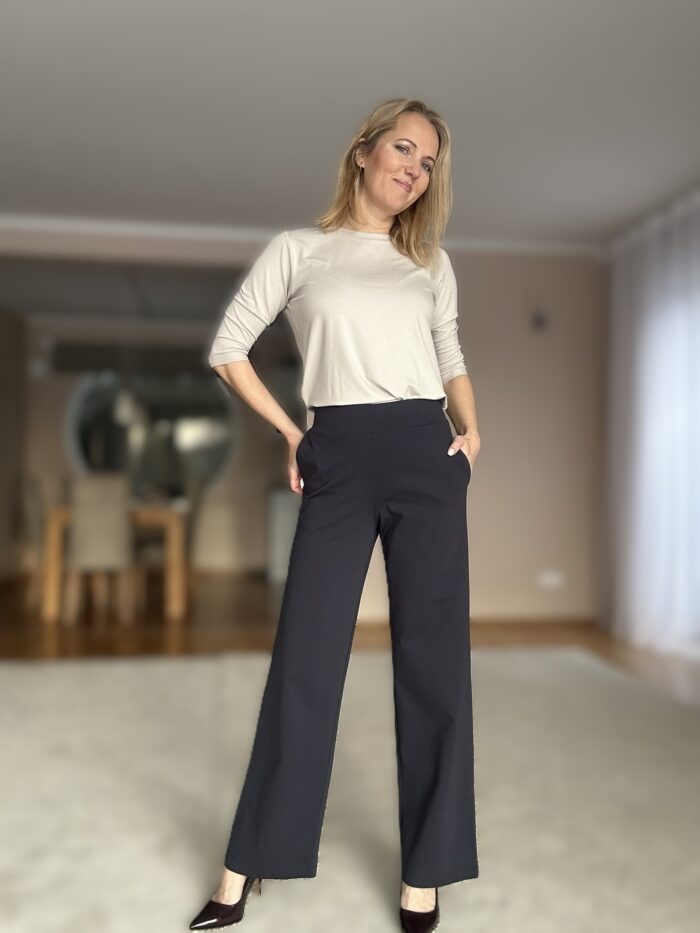 Tumesinised püksid laia säärega - Image 4