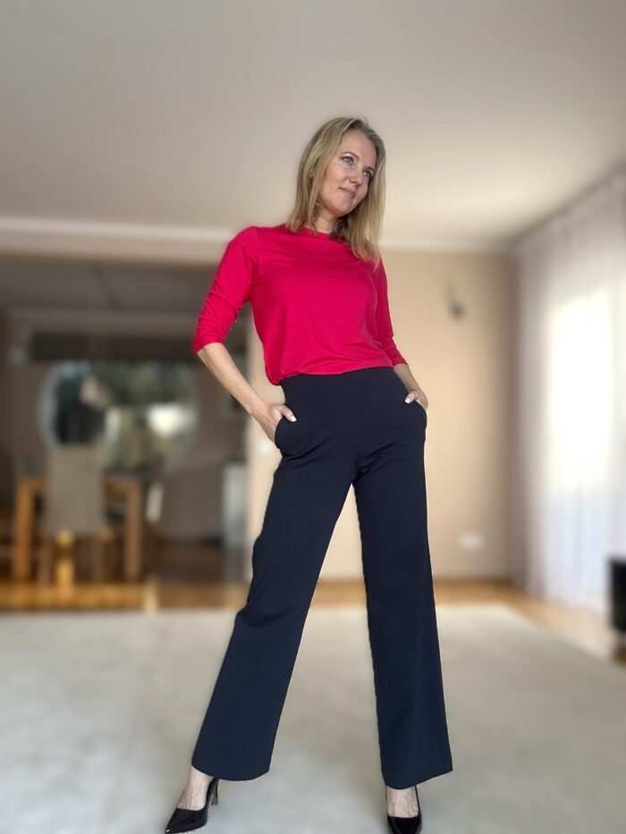 Tumesinised püksid laia säärega - Image 3