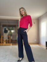 Tumesinised püksid laia säärega