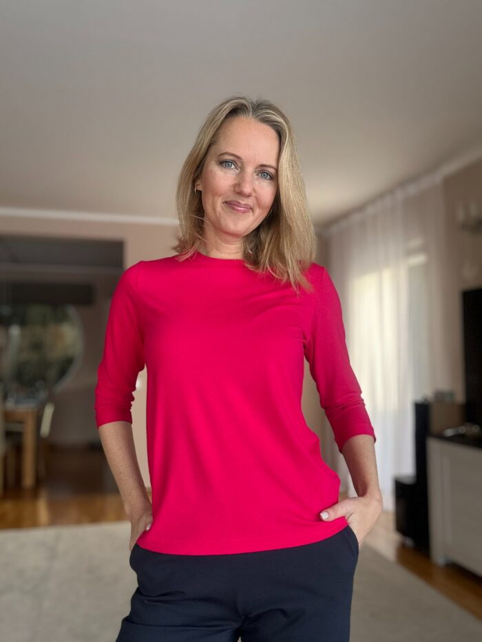 Vaarikapunane pluus luksuslikust kangast - Image 3