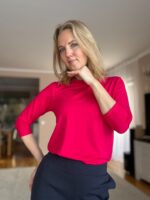 Vaarikapunane pluus luksuslikust kangast