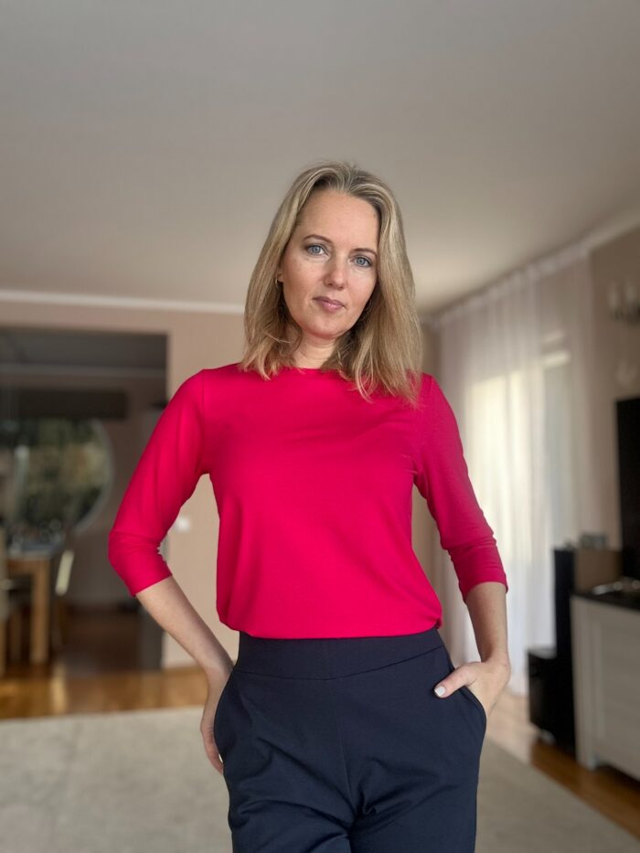 Vaarikapunane pluus luksuslikust kangast - Image 5