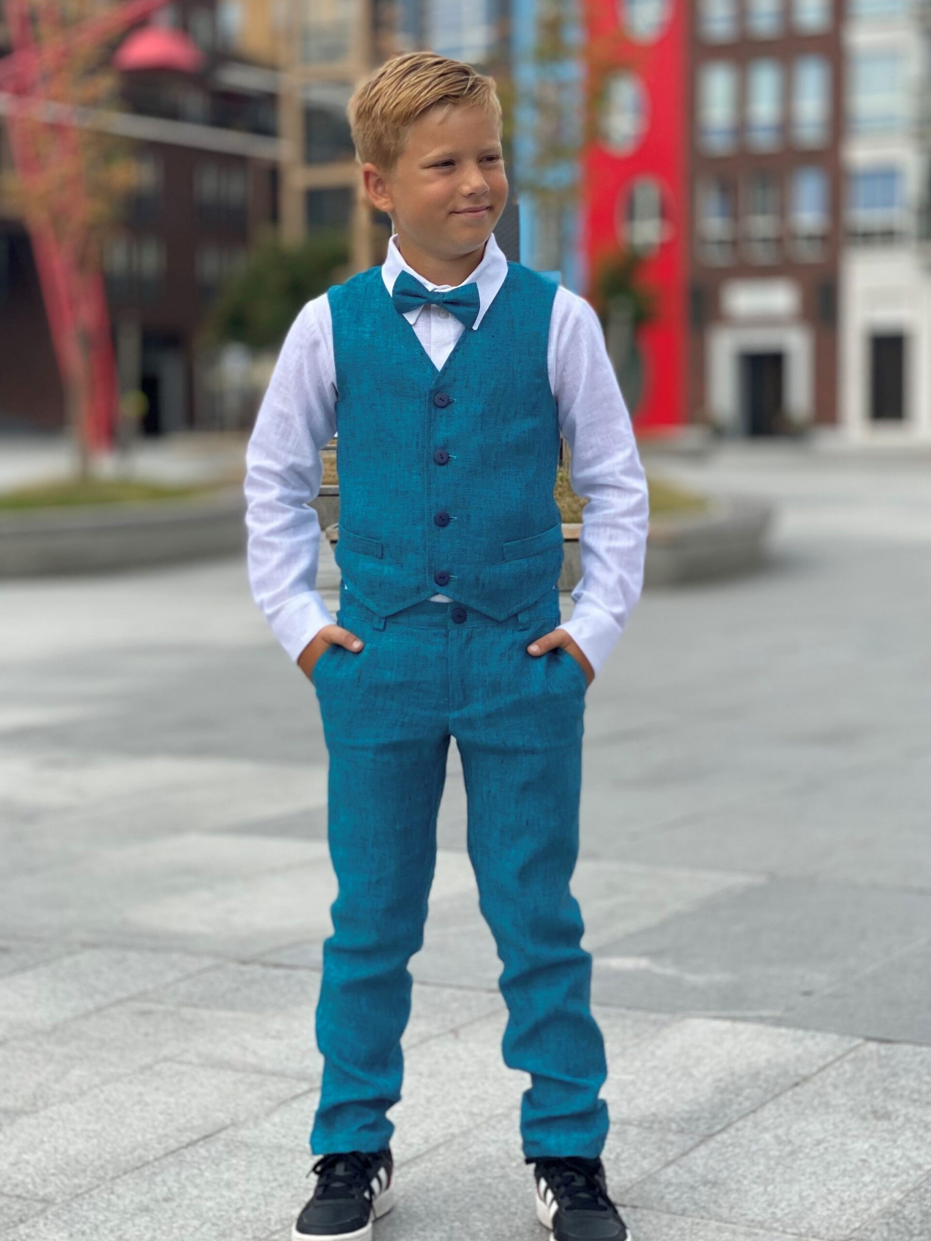 Blue Trousers, 100% Linen