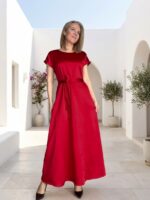 Luksuslik punane maksikleit vööga