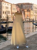 Luksuslik kuldne maksikleit vööga - Image 3